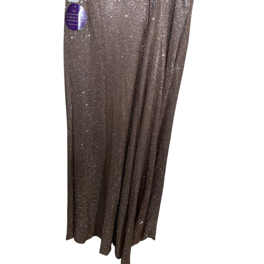 Windsor Miranda Rose Gold Glitter Maxi Formal Gown dress NWT new Size 15 - Picture 9 of 11